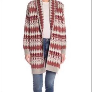 Susiana Aztec Print Cozy Shall Neck Cardigan